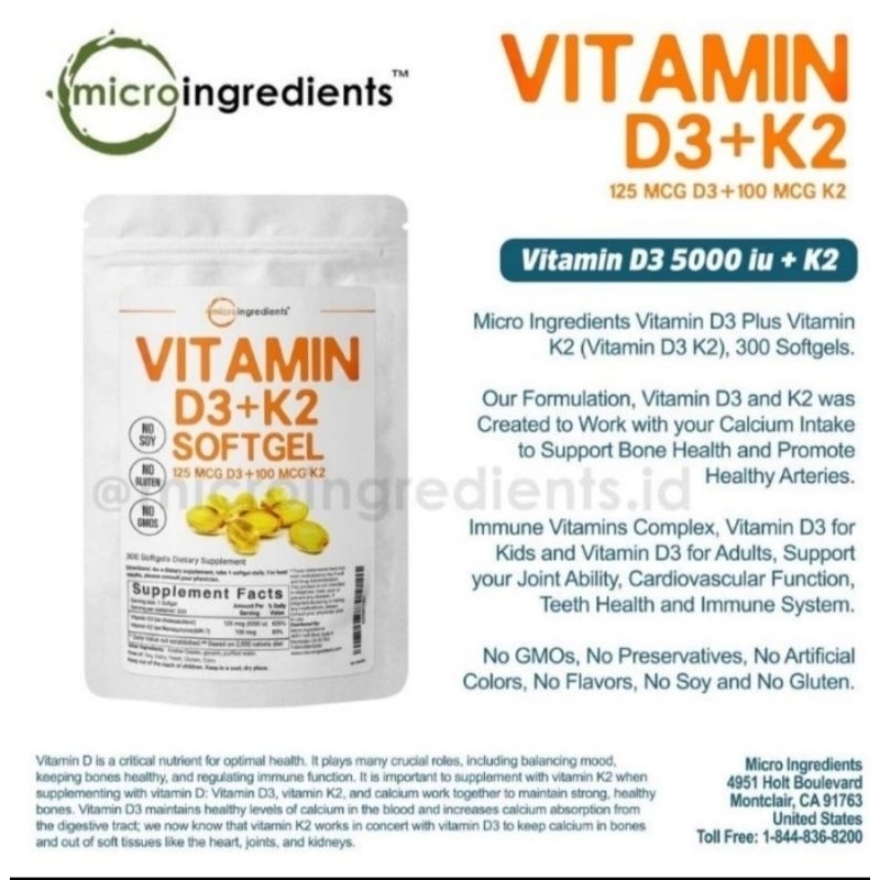 PROMO VITAMIN D3+K2 MICROINGREDIENST ISI 300 SOFTGEL
