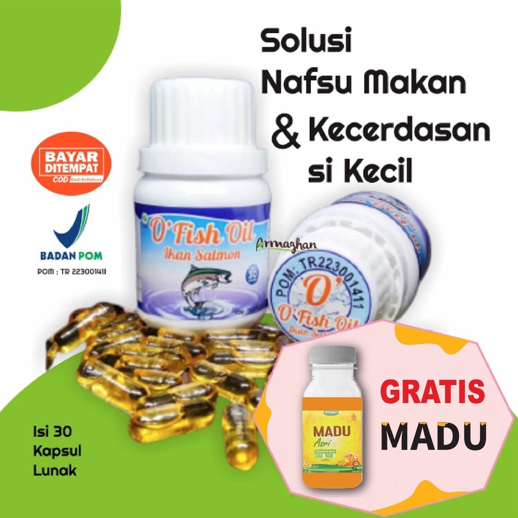 

Terbaru 1212 GRATIS MADU Minyak Ikan Salmon O Fish Oil Ikan Salmon Penambah Nafsu Makan Anak 3 kapsul