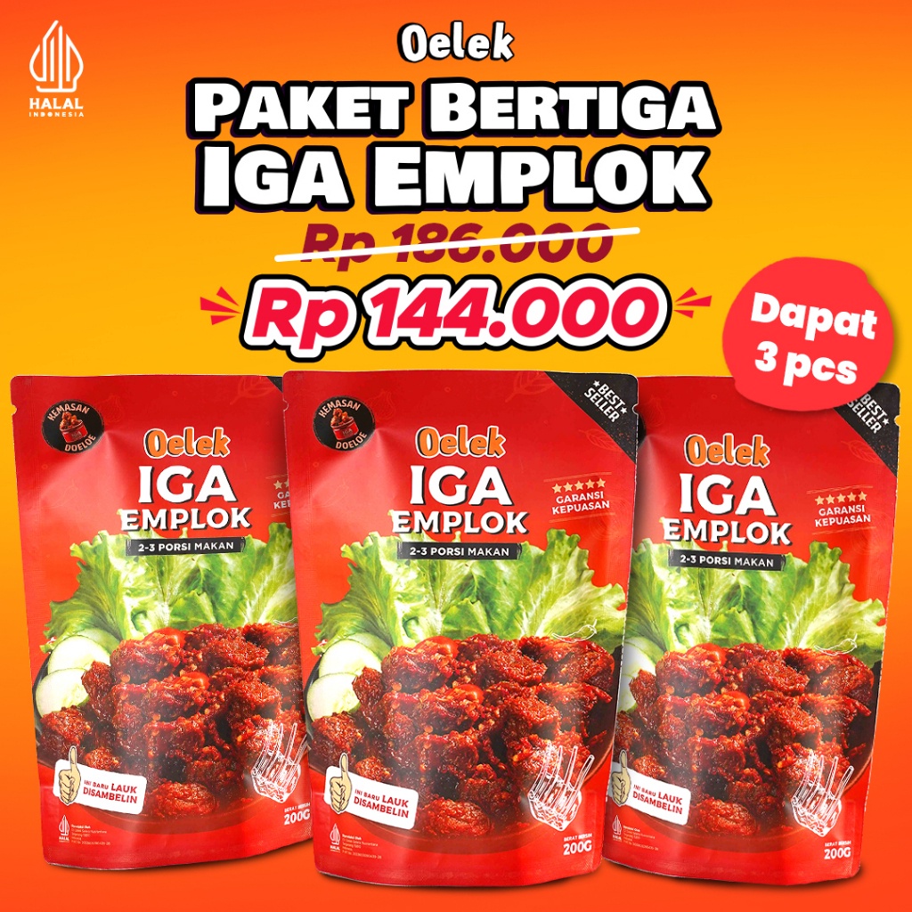 

Star Paket Bertiga Iga Emplok Oelek 3 Pack Iga Emplok Iga Mercon Iga Sambal Oseng Iga