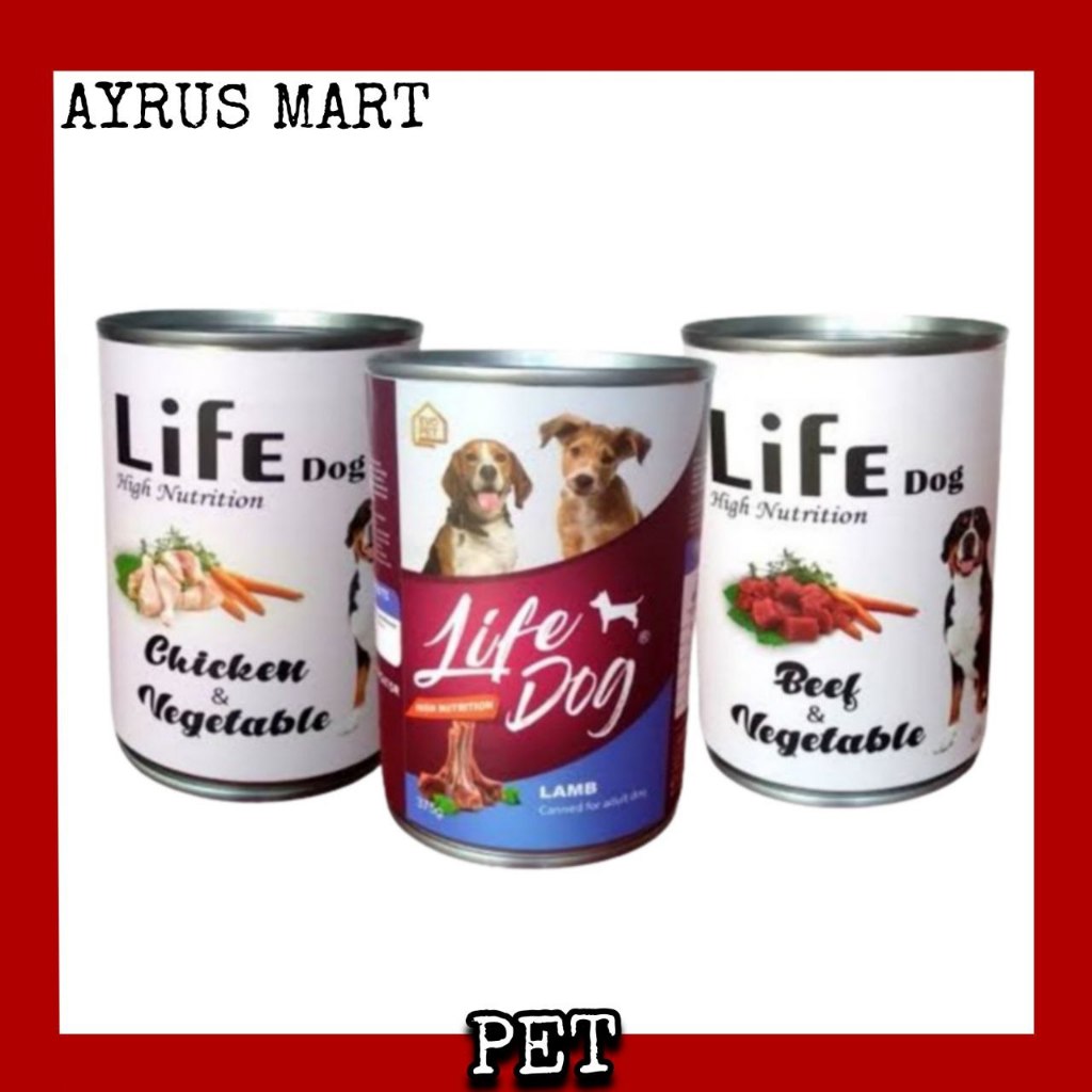 LIFE DOG CAN KALENG 375 Gram - Makanan Basah Anjing Wet Food Dog Food Raw Food