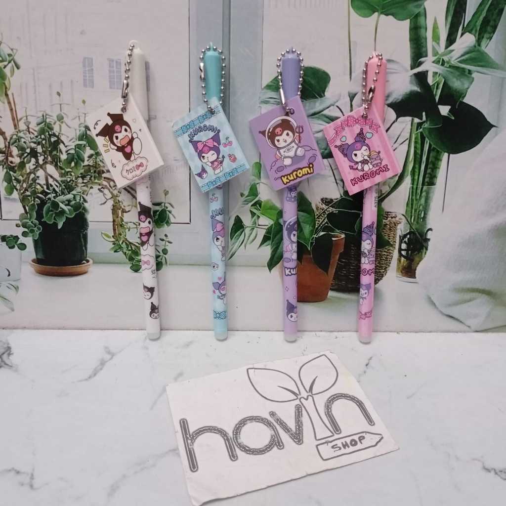 

YIN (12pc) PEN GEL gantung BUKU MINI motif SANRIO PENA PULPEN KUROMI CINNAMOROLL LABUBU