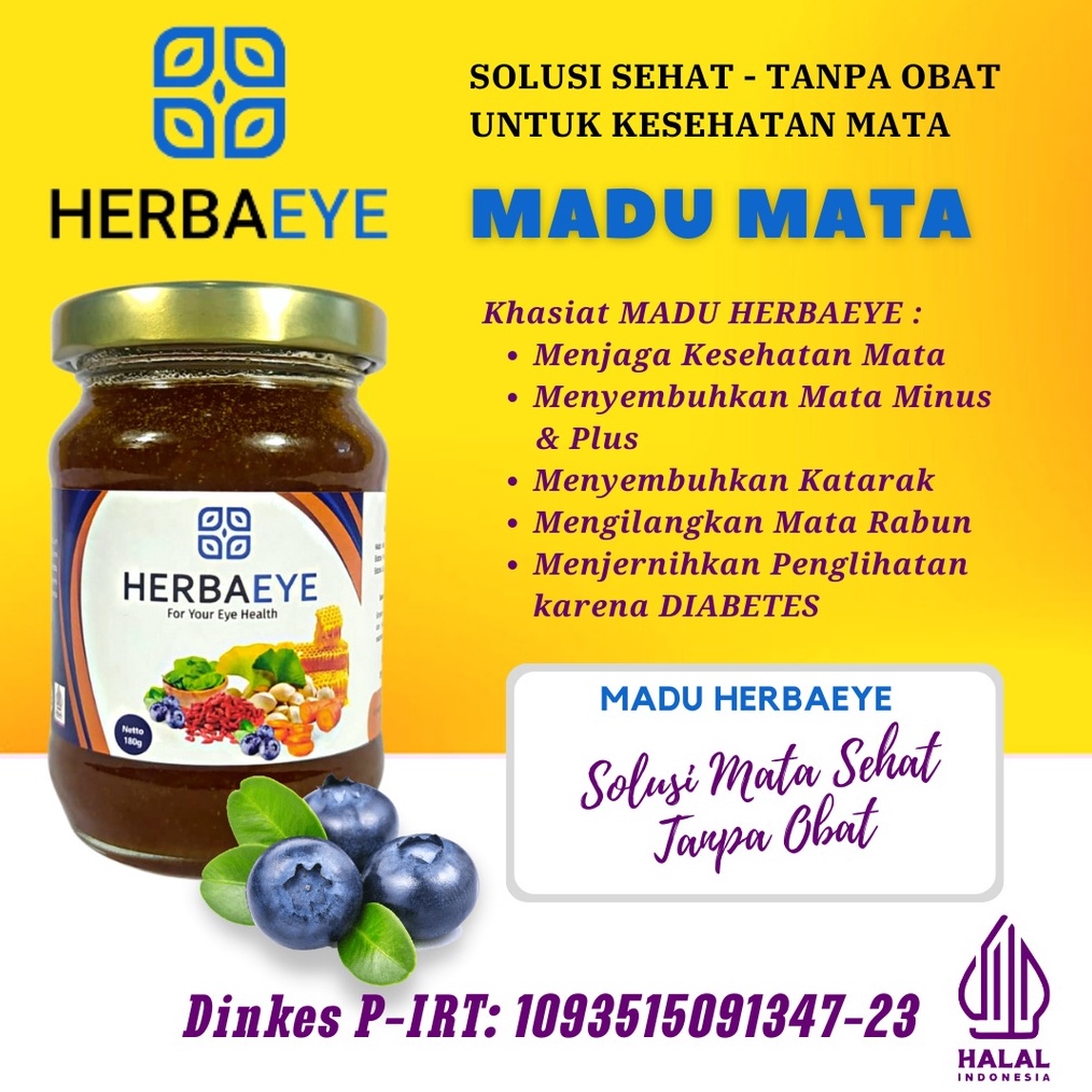 

Ready Stok MADU MATA HERBAEYE MADU Bilberry Adawiyah Original MADU Bilberry Adawiyah Asli Vitamin Mata Herbal Suplemen Mata Alami Obat Mata Katarak Obat mata minus silinder Minus katarak dan glaukoma MADU HERBAEYE buruan