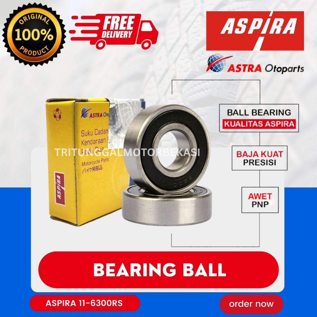 [READY COD] BEARING MOTOR ASPIRA 6300RS UNTUK SEMUA TIPE MOTOR / 11-6300RS / 6300 RS / 6300-RS / BEA