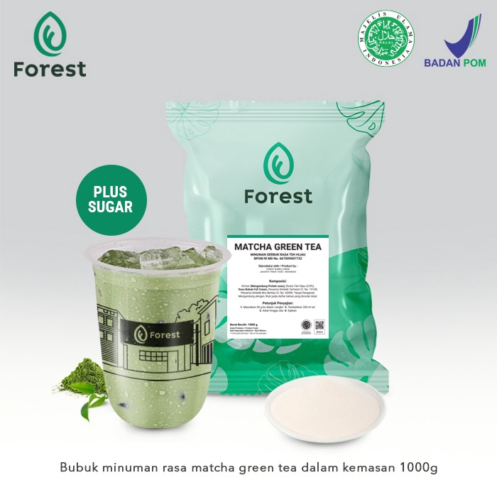 

PROMO HARI INI Bubuk Minuman GREEN TEA Powder 1g PLUS GULA Forest Bubble Drink murah