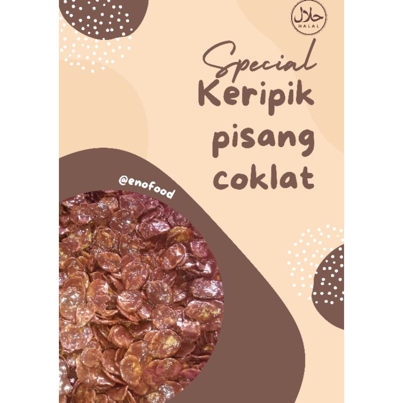 

keripik pisang coklat Eno kemasan pouch