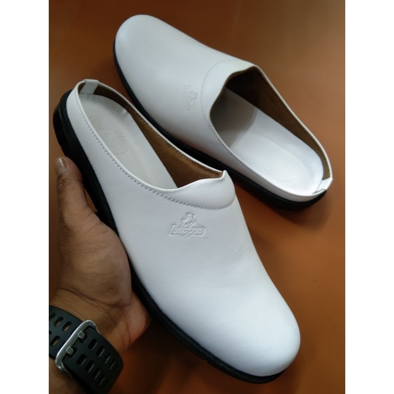 SEPATU SANDAL BUSTONG KULIT SAPI ASLI WARNA PUTIH