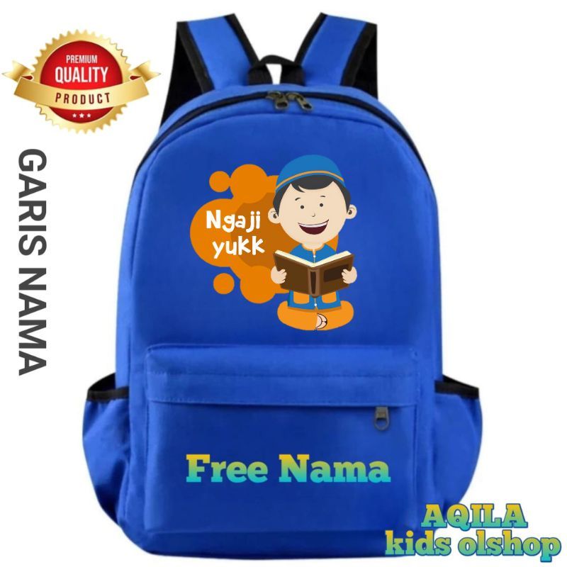 TAS NGAJI ANAK KARAKTER MUSLIM COWOK RANSEL NGAJI YUK