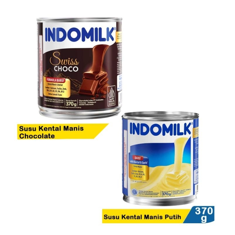 

INDOMILK SUSU KENTAL MANIS RASA SWISS CHOCOLATE/COKLAT PUTIH KEMASAN KALENG 370 GRAM TStore