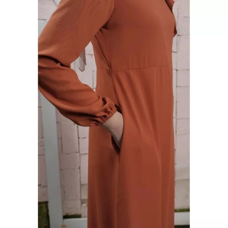 Zoya Atasan Dress Polos Aznia Dress Wudhu Friendly