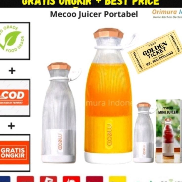 Mecoo Blender Portable  Mecoo Juicer Portabel  Blender Smoothie Baby Food Grade g Produk Terkini