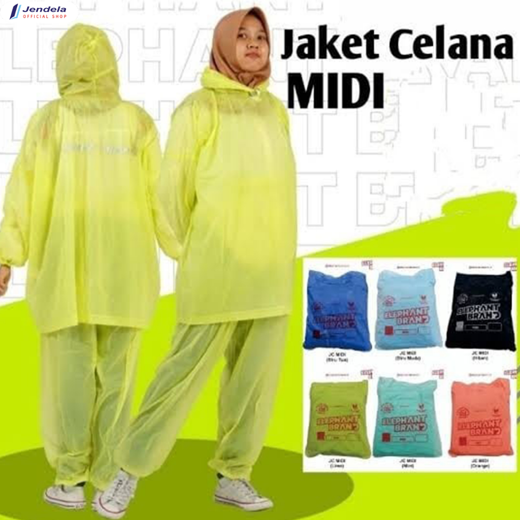 Jas Hujan Mantol Mini Raincoat Midi Rainsuit Elephant Brand DIY
