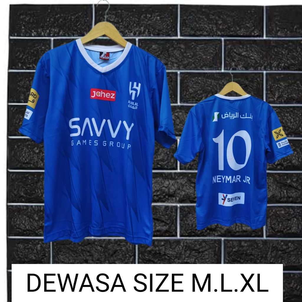 baju bola al hilal home/jersey neymar al hilal/baju al hilal/jersey al hilal home printing dewasa