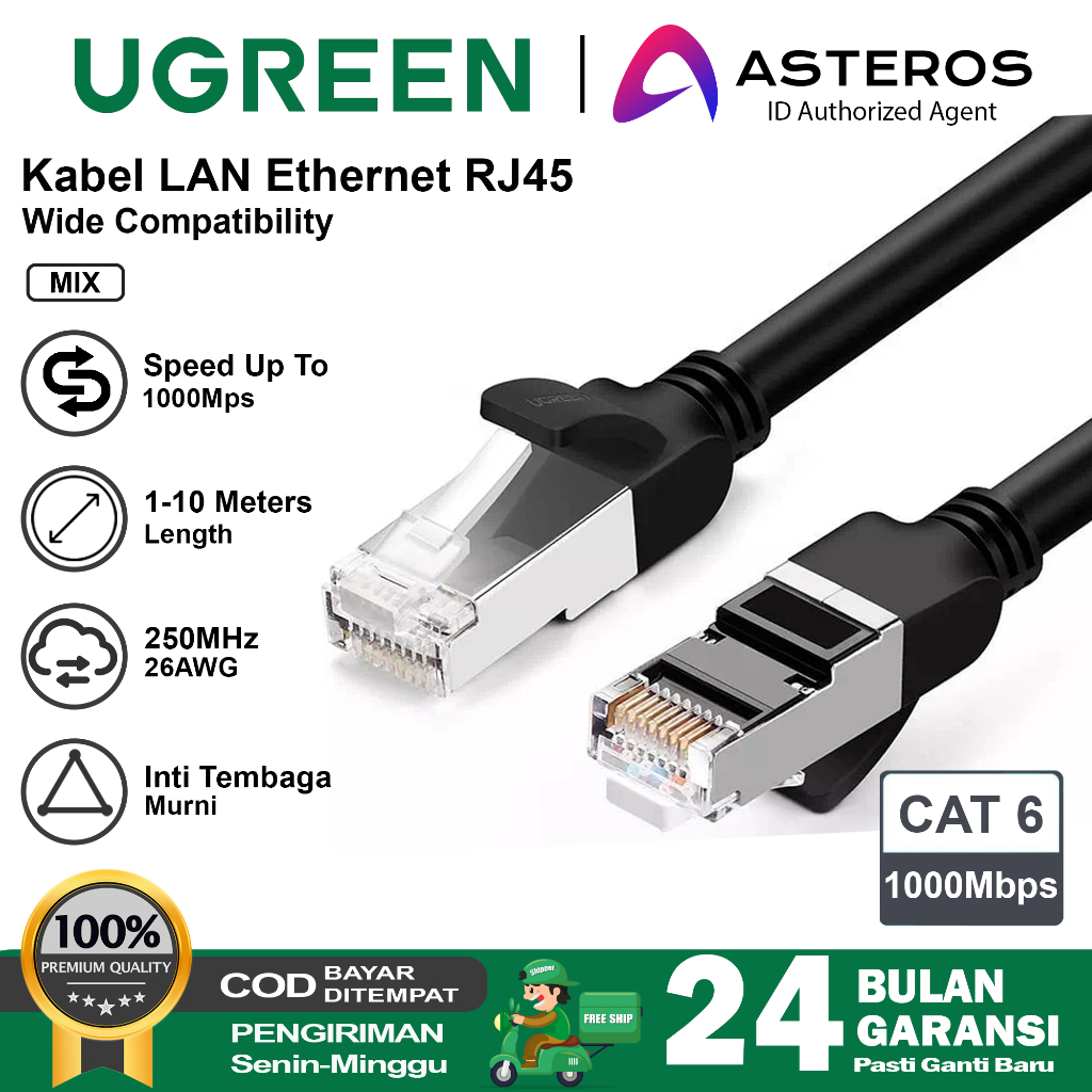 UGREEN Kabel LAN Ethernet Cat 6 UTP 1000Mbps 1M 2M 5M 10M