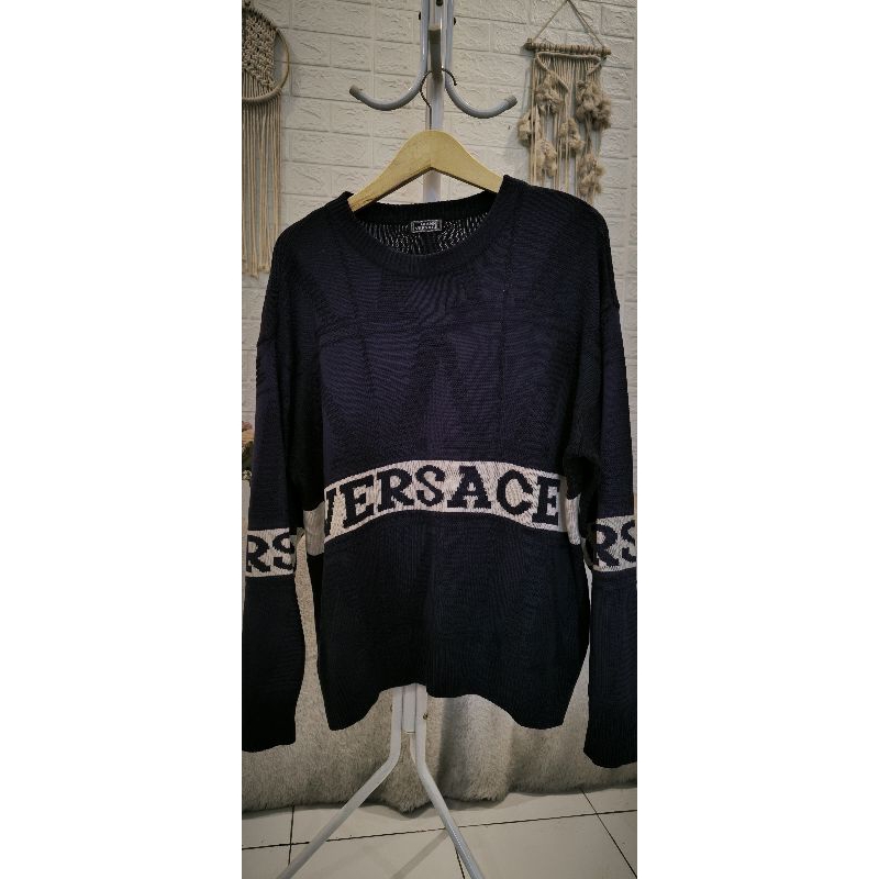 Gianni Versace navy big logo