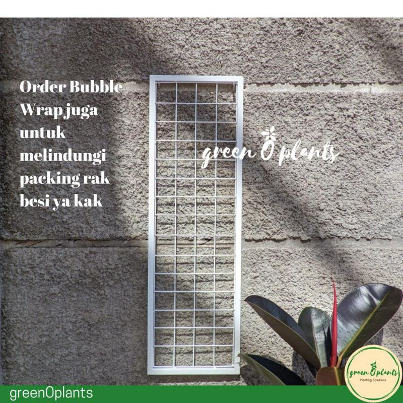 Rak Besi Tanaman Dinding Vertical Garden 80x25cm Putih