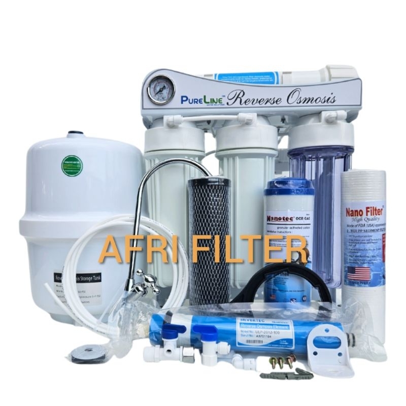 Mesin RO Pureline 100 Gpd 5 Step duduk / Reverse Osmosis Filter Air Minum Plus Tabung