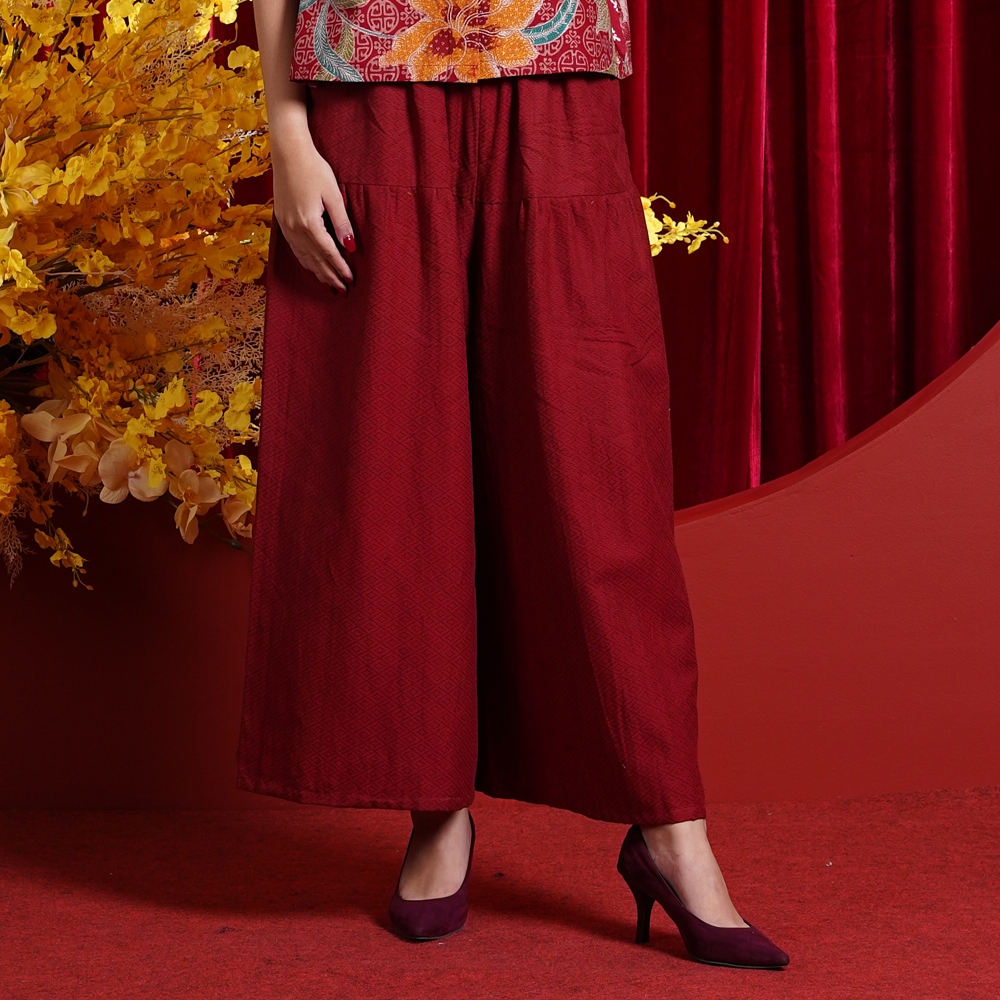 NONA RARA - Eliane Pants CNY Red P0192, Celana batik wanita modern