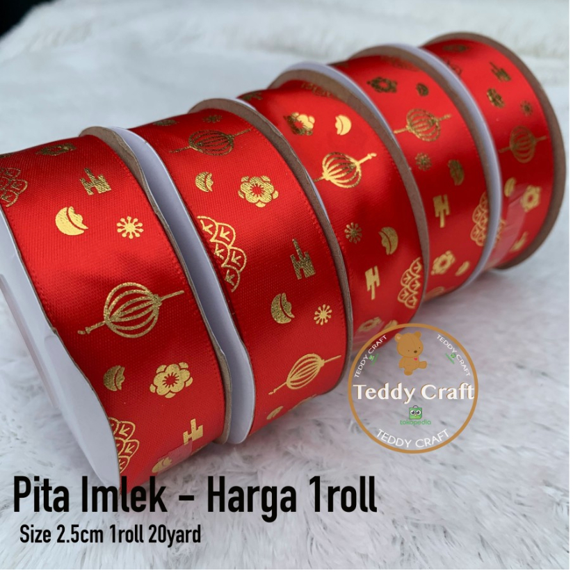 

Pita Roll Imlek Lampion - Pita Satin Merah Gong Xi Fa Cai - Ribbon - Teddy Craft