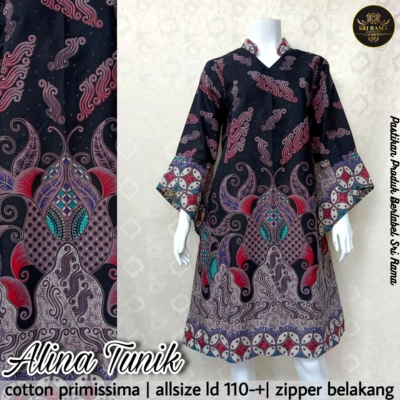 MOCA Alina Larasati Tunik Motif Batik BTK Meong Solo