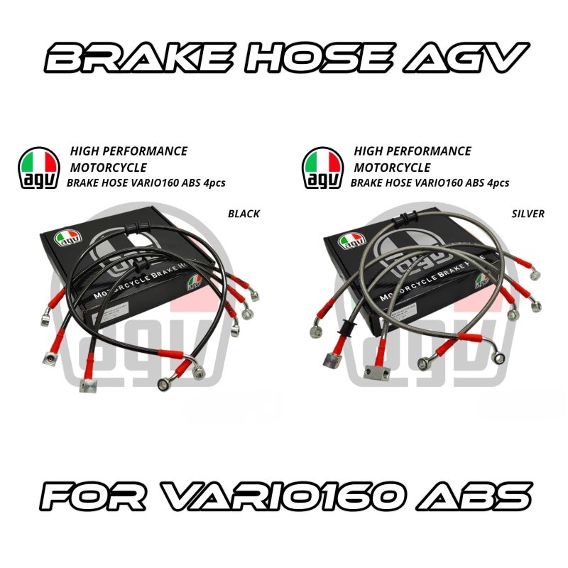 Agv original Selang Rem Vario 160 ABS Carbon Hitam Silver Carbon full Set Depan Belakang