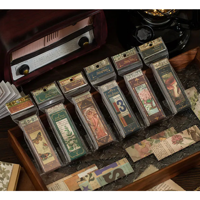 

50 Lembar Buku Sticker Aesthetic Vintage Scrapbook Material Retro 0889