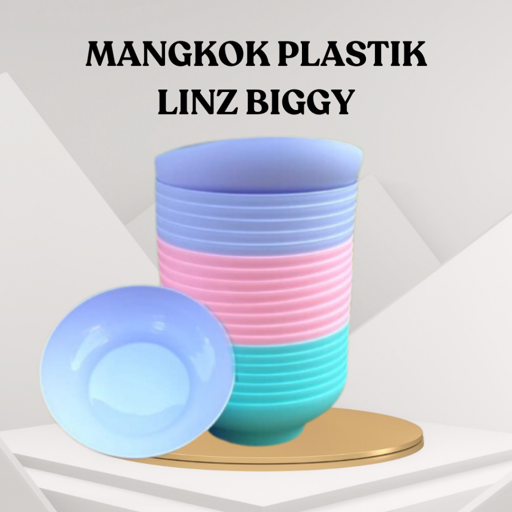 Mangkok Plastik Linz Biggy ( FREE PACKING BUBBLE WARP) Tempat Makan Wadah Makan Mangkuk Bowl