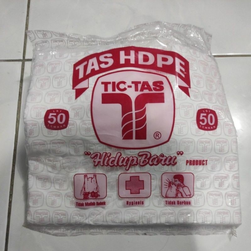 Kantong Kresek Tanggung PUTIH HDPE Tictas Kresek TicTas 02 x 24 (Cap Merah)