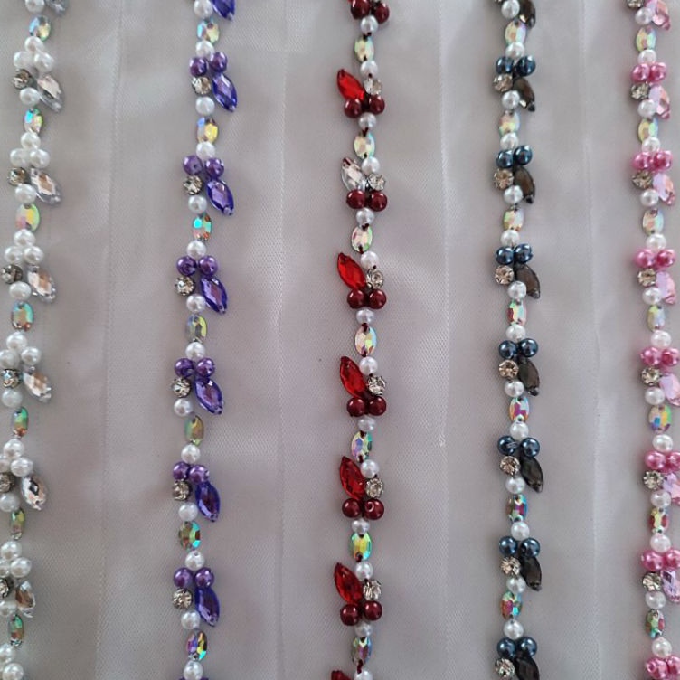 Grosir Belanja  payet mutiara diamon permata sewaroski  payet rangkai jahit resin sintetis  mute jah