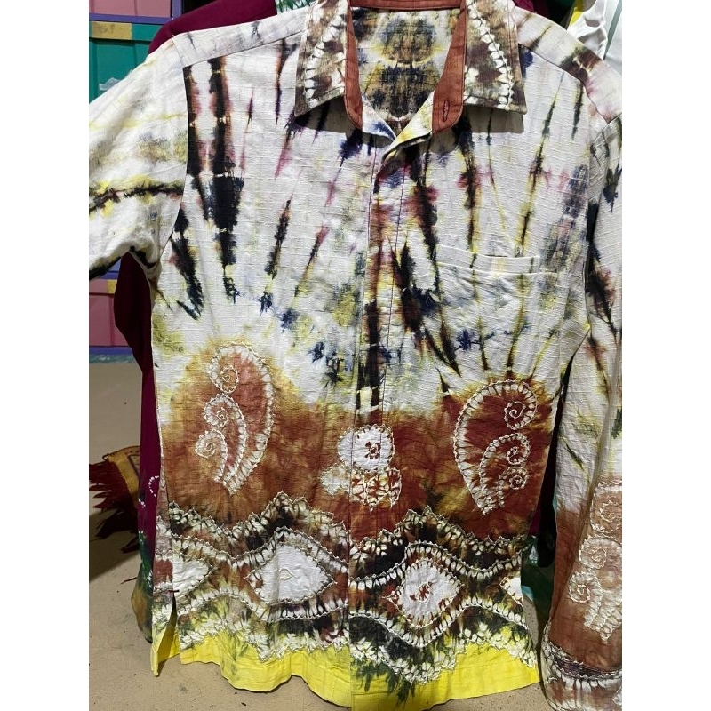 Baju Kemeja Sasirangan Tenun di Bordir