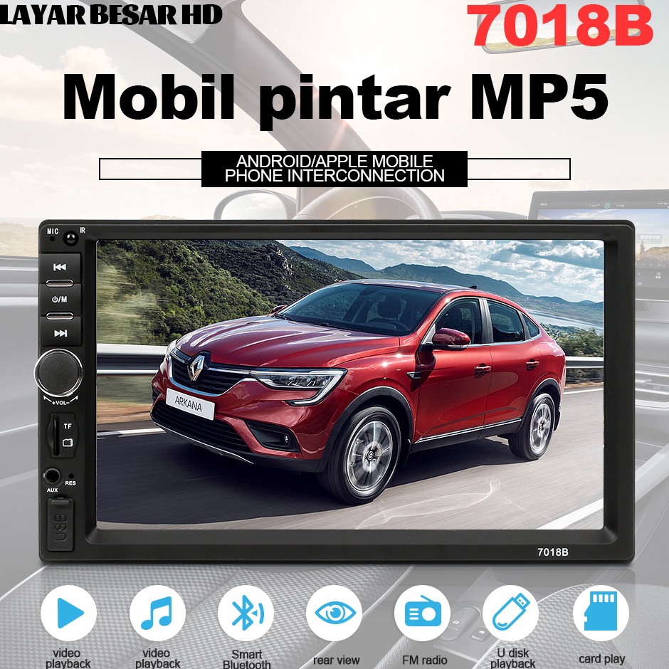 SH Head Unit DHD 718B Radio Mobil HD IOSAndroid Mirrorlink Mobil MP5 Multimedia Player Layar Sentuh 