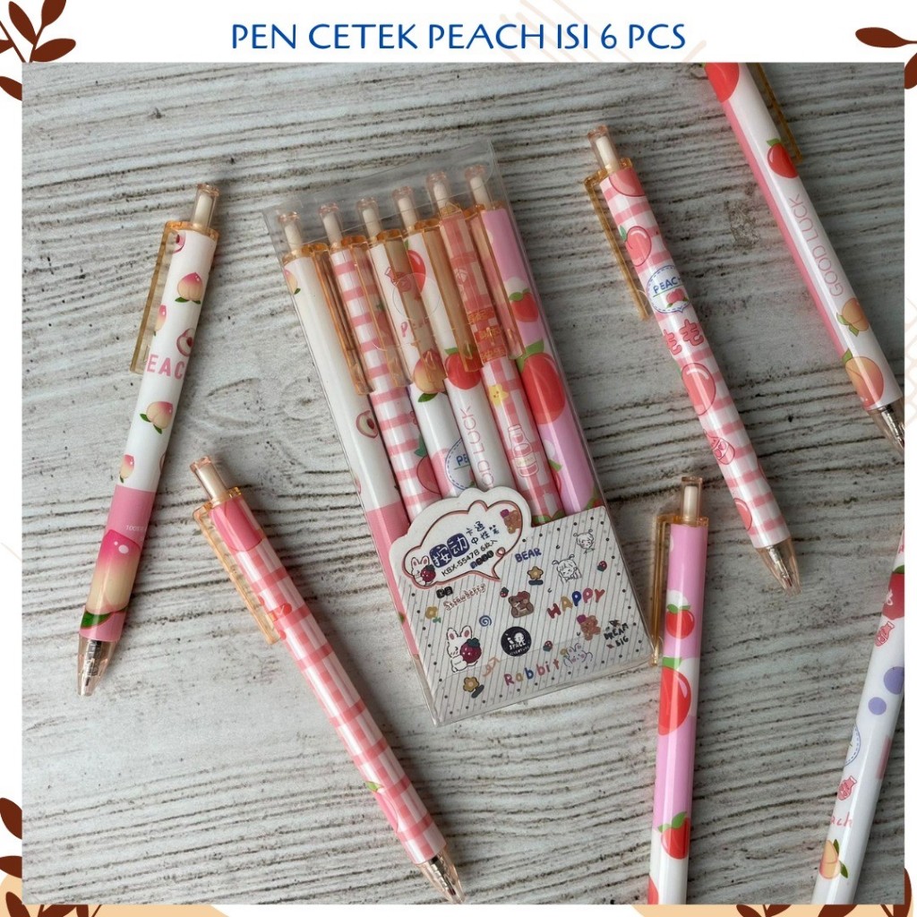 

1 SET PULPEN CETEK ERASABLE PEACH ISI 6 PCS PEN BISA DIHAPUS ALAT TULIS BOLPOIN BUAH BUAHAN UNIK IMUT MURAH PEN GEL KARAKTER LUCU MURAH PENA