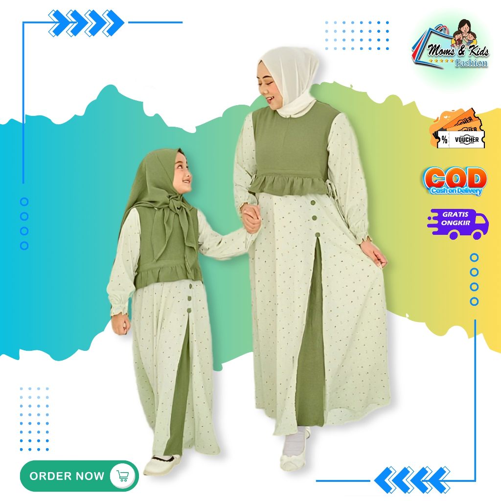 Baju Muslim Pakaian Anak Perempuan Gamis Muslimah Couple