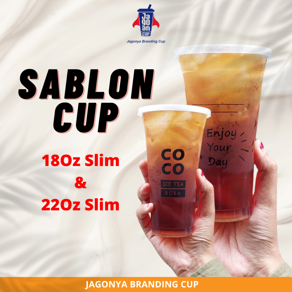 Sablon Gelas Cup 18 Oz Slim & 22 Oz Slim Termurah Free Ongkir COD