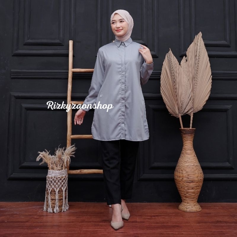 Termurah Tunik Ice Blue/Tunik Biru Muda/Atasan Wanita/Tunik Jumbo/Tunik Toyobo Sabtu Minggu Ada