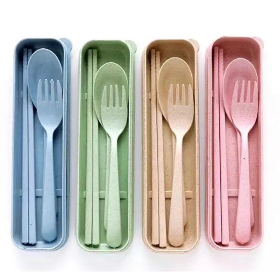 CNC Sendok Set Jerami / Set Sendok Travel / Souvenir Set Sendok / Set Sendok Packing Plastik