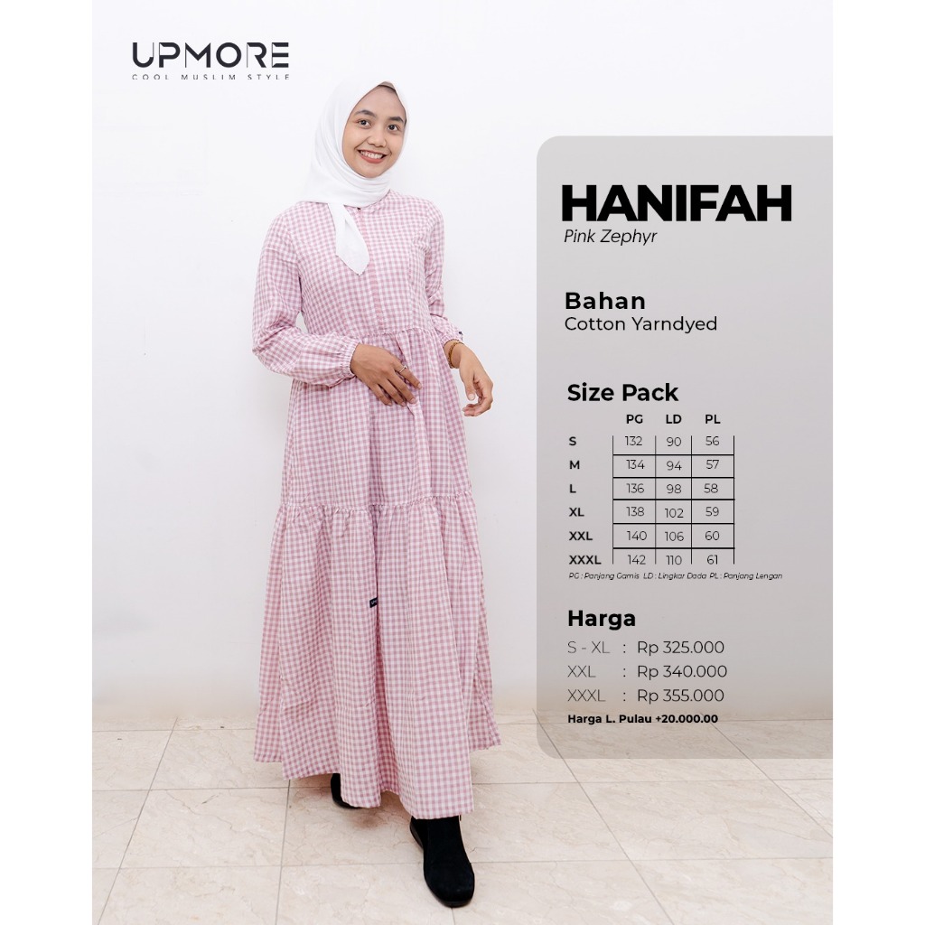 Gamis Hanifa - Upmore Hanifa || Baju Mutif Premium