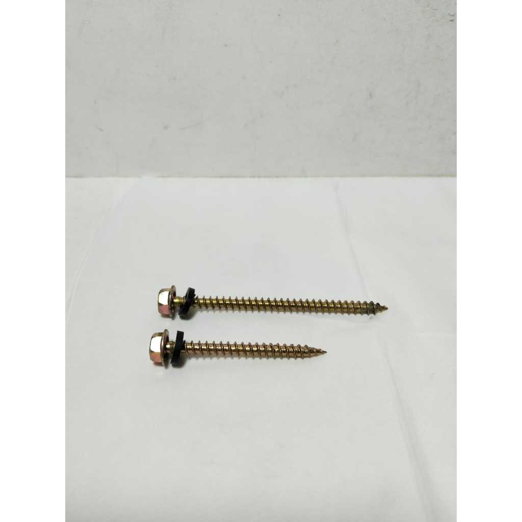 DRILLING DRAT KAYU 12X50MM Baut Sekrup Skrup Self Drilling Roofing Kayu Hexagon