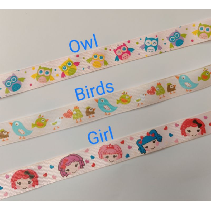

Pita Grosgrain 1" Owl - Birds - Girl
