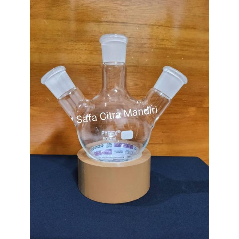 Boiling Flask 3 Neck / Labu Leher 3 / Labu Didih 3Neck 500ml Pyrex