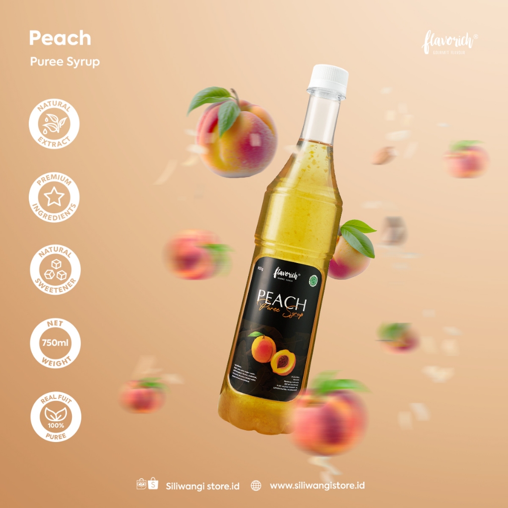 

FLAVORICH - Sirup Puree Peach / Gourmet Syrup / Sirup Untuk Hotel, Restaurant and cafe.
