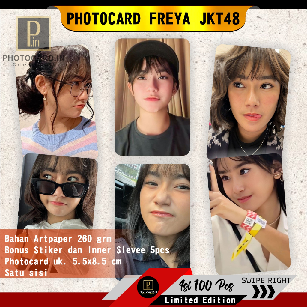 Photocard Freya Jawardana (Freya JKT48) isi 100 pcs (Free Stiker dan Inner Slevee 5pcs) | Bisa Cod, Limited Edition