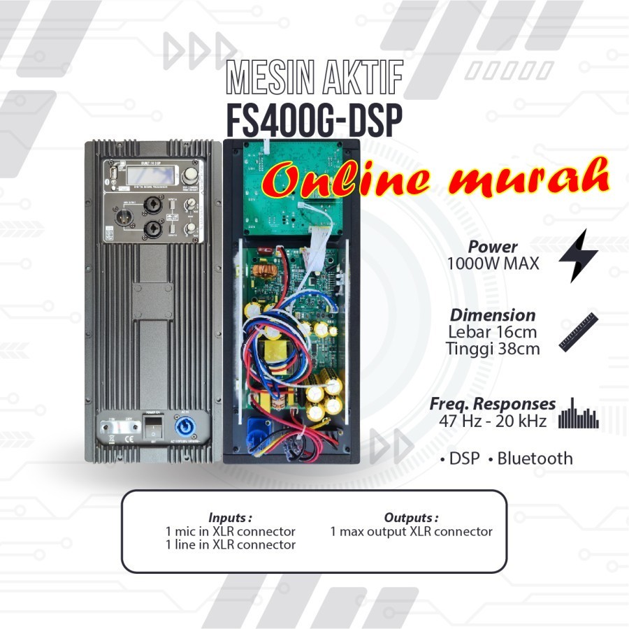 Mesin Speaker Aktif / Power Kit Aktif 1000 Watt Original FS400G-DSP