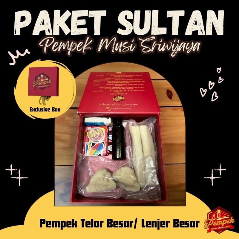 

Paket Sultan isi Pempek Telur Besar/Pempek Lenjer Besar 5 Pcs