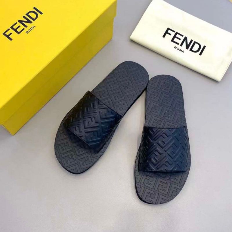 SANDAL SLIDE SELOP PRIA FF FENDI BLACK MIRROR VIP