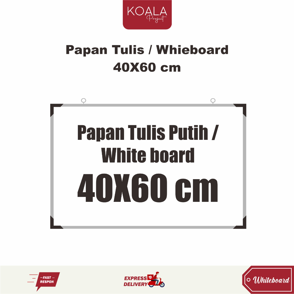 

WHITEBOARD PAPAN TULIS PUTIH 40x60 CM - KOALA PROJECT