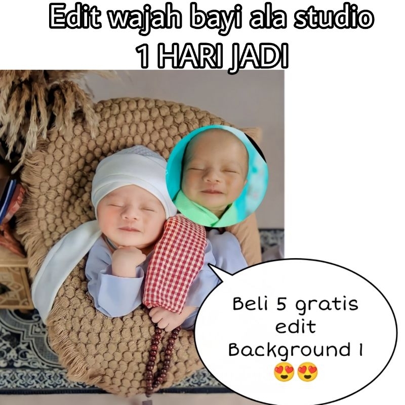 JASA EDIT FOTO BAYI TANPA PAPA PAPAN NAMA (COWOK)