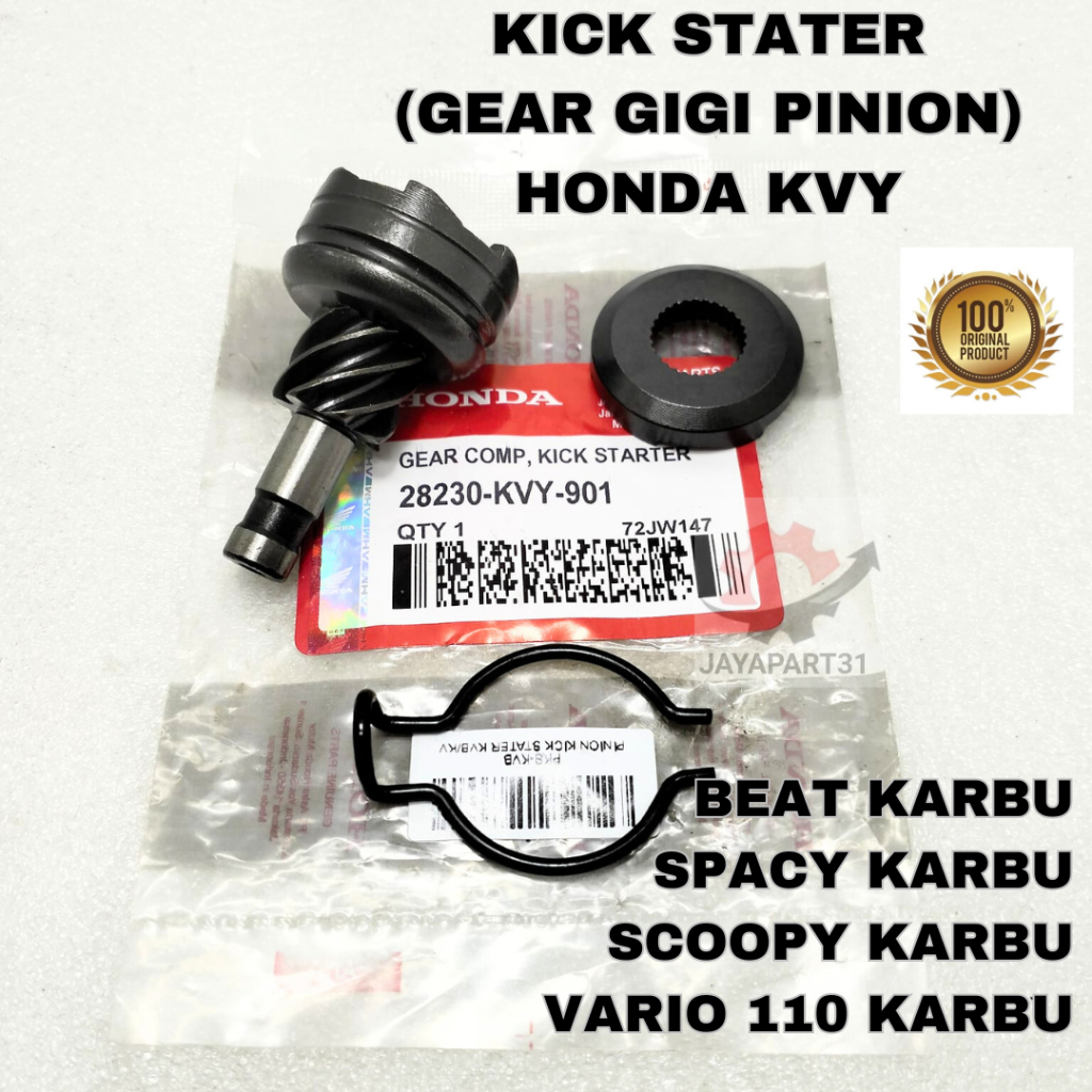 PINION KICK STATER HONDA KVY KUALITAS ASLI ORIGINAL BEAT KARBU, SPACY KARBU, SCOOPY KARBU