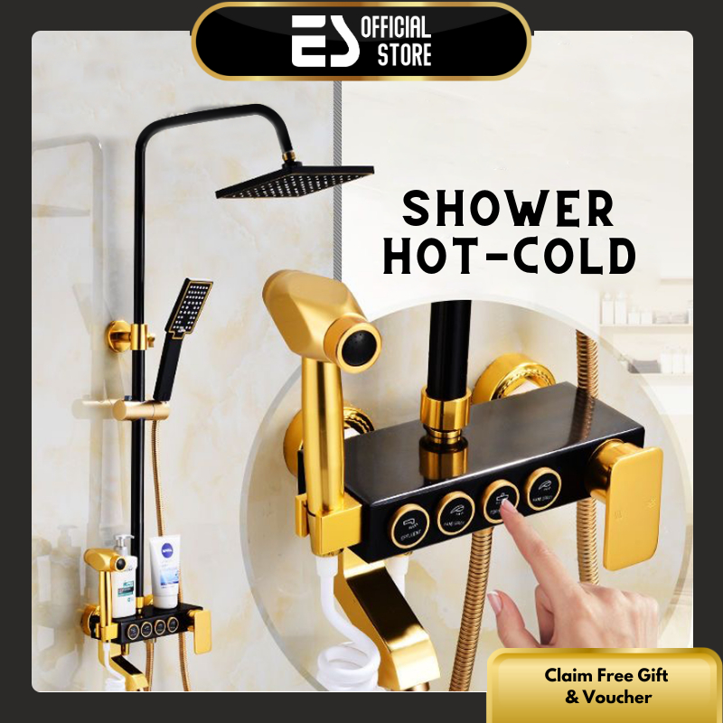 ES Shower Set Kamar Mandi Kran Panas dan Dingin + Faucet Sprayer Material Kuat dan Kokoh