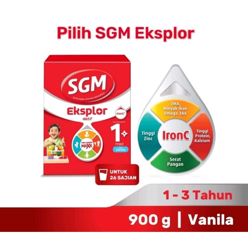 SGM EKSPLOR 1 PLUS VANILA MADU 900 GR 1+ 900GR / SGM EKSPLOR 3+ VANILA 900g / SGM EKSPLORE 3+ COKLAT