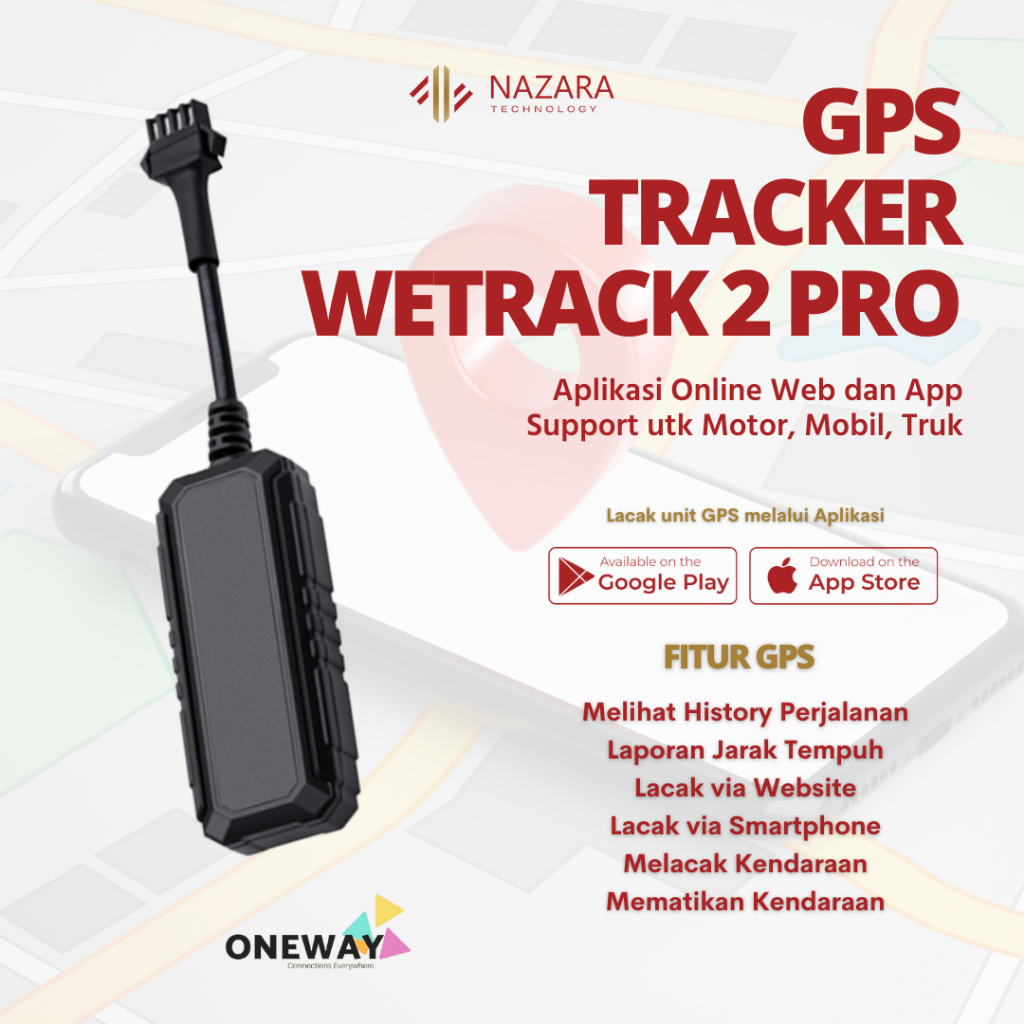 GPS Tracker Motor Mobil Oneway Wetrack 2 Pro